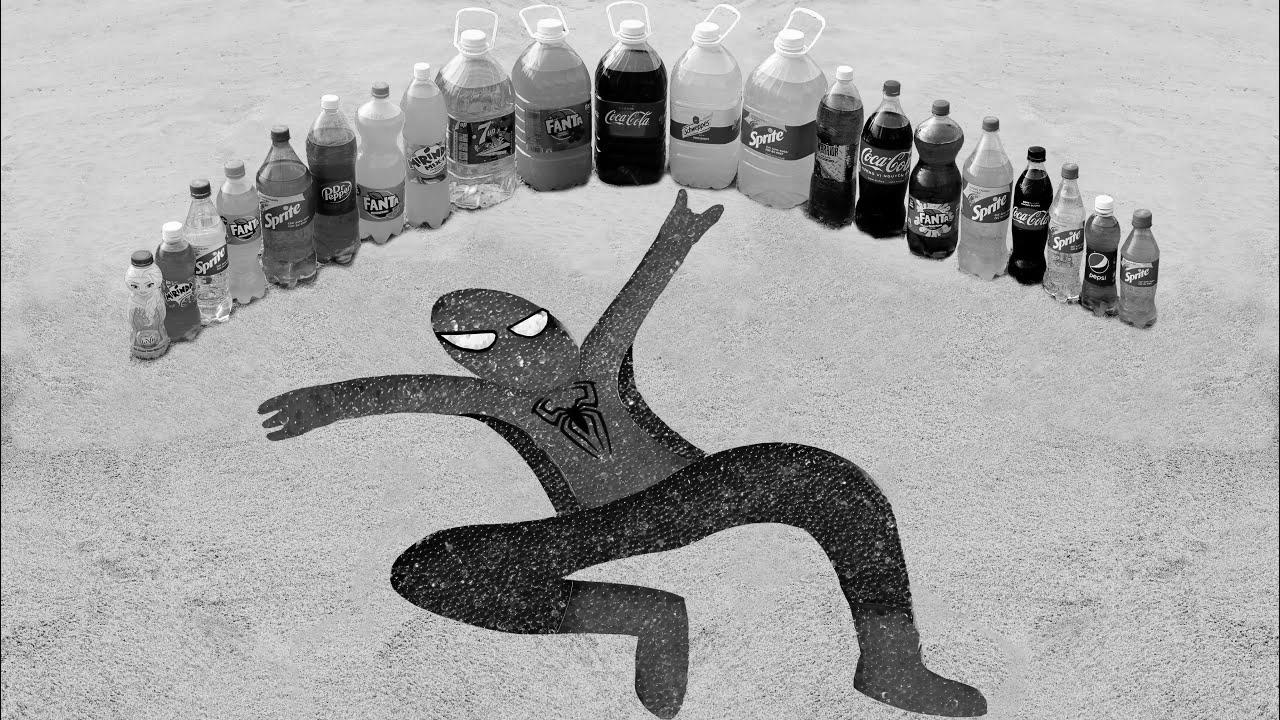 EXPERIMENT:  make Rainbow SPIDER MAN with Orbeez & Huge Coca Cola & Fashionable Sodas VS MENTOS
